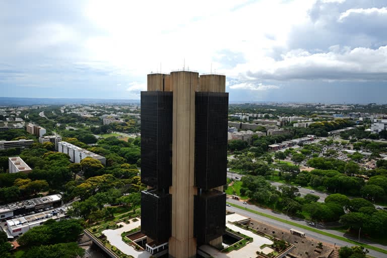 Vista aérea do edifício-sede do Banco Central do Brasil em Brasília